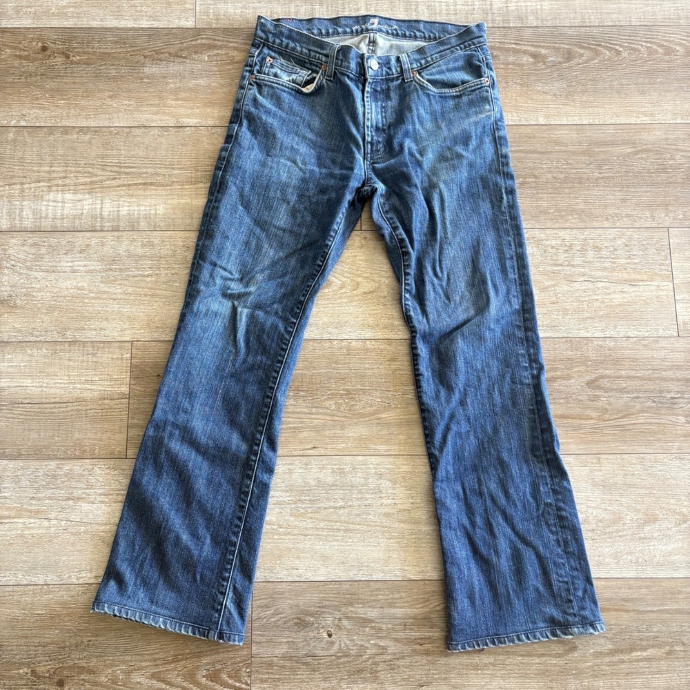 7 For All Mankind Bootcut Jeans Women‎ 32x30 Blue Mid Rise Stretch USA Denim